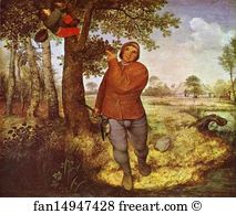 Peasant Art Print - The Peasant And The Birdnester