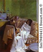 Oil On Paper Art Print - The Pedicurist