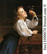 1867 Oil On Canvas Private Collection Art Print - The Pet Bird