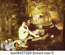 Also Art Print - The Picnic On The Grass (Also: Luncheon On The Grass, French: Le Déjeuner Sur L'herbe)