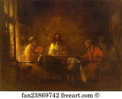Pilgrims At Emmaus Art Print - The Pilgrims At Emmaus