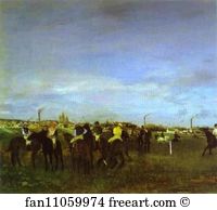1873 Oil On Canvas The National Gallery Of Art Art Print - The Races. Before The Start