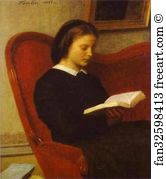 Henri Fantin Latour Art Print - The Reader (Marie Fantin-Latour, The Artist's Sister)