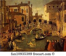 1496 1500 Art Print - The Recovery Of The Relic Of The True Cross At The Bridge Of S. Lorenzo
