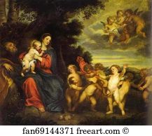 Sir Anthony Van Dyck Art Print - The Rest On The Flight To Egypt
