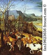 The Return Of The Herd November Detail Art Print - The Return Of The Herd (November). Detail