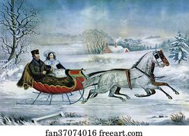 Horses Art Print - The Road - Winter