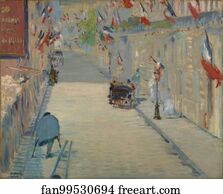 Mosnier Art Print - The Rue Mosnier With Flags