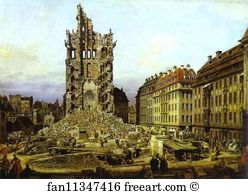 Ruin Art Print - The Ruins Of The Old Kreuzkirche In Dresden