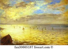 Dieppe Art Print - The Sea From The Heights Of Dieppe