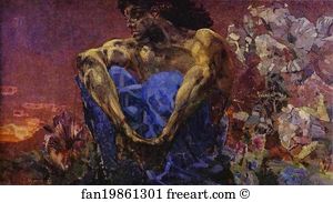 1890 Oil On Canvas The Tretyakov Gallery Art Print - The Seated Demon