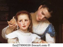 1871 Oil On Canvas Private Collection Art Print - The Shell. Detail