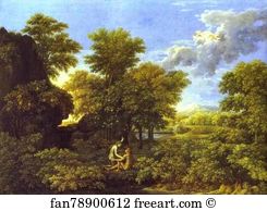 Poussin Art Print - The Spring. Adam And Eve In Paradise
