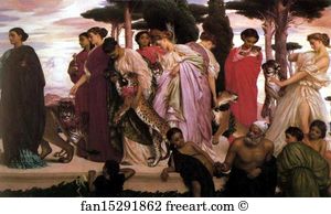 Wild Animal Art Print - The Syracusan Bride Leading Wild Animals In Procession To The Temple Of Diana. Detail