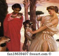 Bride Art Print - The Syracusan Bride Leading Wild Animals In Procession To The Temple Of Diana. Detail