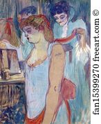 1894 Art Print - The Tattooed Woman Or The Toilette