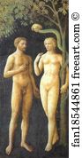 1424 25 Fresco Brancacci Chapel Art Print - The Temptation Of Adam