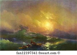1850 Oil On Canvas The Russian Museum Art Print - The Tenth Wave