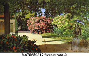 Oleander Art Print - The Terrace At Méric (Oleander)