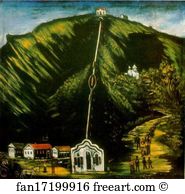 Oil On Oilcloth State Art Museum Of Georgia Art Print - The Tiflis Funicular