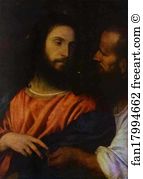 Oil On Canvas Alte Meister Gallerie Art Print - The Tribute Money