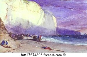 Richard Parkes Bonington Art Print - The Undercliff