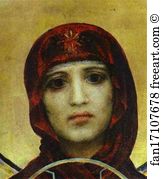 1884 85 Zinc Panel Church Of St Cyril Art Print - The Virgin And Child. Detail