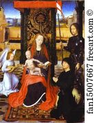 The Virgin And Child With Donors Art Print - The Virgin And Child With An Angel, St. George And A Donor