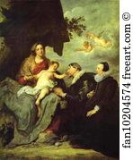 The Virgin And Child Art Print - The Virgin And Child With Donors