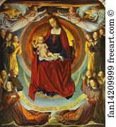 The Virgin In Glory Art Print - The Virgin In Glory, Surrounded By Angels