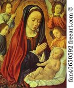 Surrounded By Angels Art Print - The Virgin Surrounded By Angels