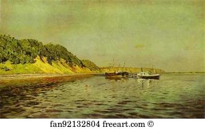 Calm Art Print - The Volga. A Calm Day