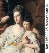 1769 Private Collection Art Print - The Warren Family. Detail
