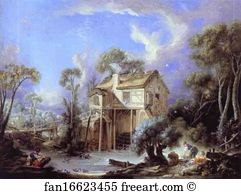 128 Art Print - The Watermill Of Quiquengrogne At Charenton