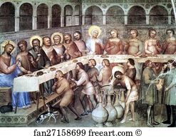 Cana Art Print - The Wedding At Cana. Frescoes On The North Wall