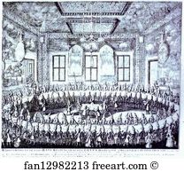 1712 Etching Art Print - The Wedding Feast Of Peter I And Catherine In The Winter Palace Of Peter I In St. Petersburg On February 19, 1712