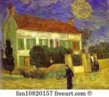 Au Art Print - The White House At Night (La Maison Blanche Au Nuit)