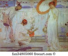 Canvas Art Print - The White Symphony: Three Girls
