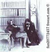 Widow Art Print - The Widow At A Consultation. From The Series Les Gens De Justice