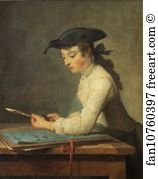 Oil On Canvas 80 X 65 Cm Louvre Art Print - The Young Draughtsman