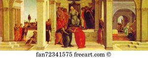 Faints Art Print - Three Scenes From The Story Of Esther: Mardochus Laments; Esther Faints Before Assuerus; Aman Implores Her Grace In Vain