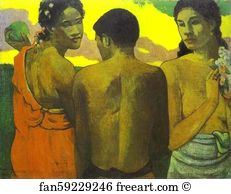 Three Tahitians Art Print - Three Tahitians