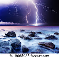 Free art print of Lightning Storm. Big Lighting in the City | FreeArt