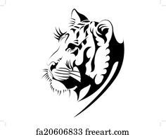 Free art print of Tiger, tattoo. Abstract Tiger in the form of a tattoo |  FreeArt | fa3888597