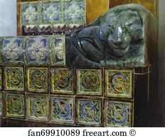 Abramtsevo Art Print - Tile Stove. Detail