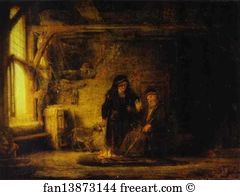Tobit Art Print - Tobit's Wife With A Goat