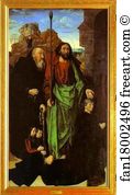 Tommaso Art Print - Tommaso Portinari With His Sons And Ss. Thomas And Anthony Abbot. The Left Panel Of The Portinari Altar