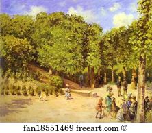 Ville Art Print - Town Garden In Pontoise (Le Jardin De La Ville À Pontoise)