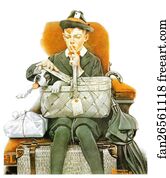 Umbrella Art Print - Travelling Campanions