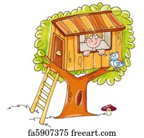 Free art print of Fantasy tree house. Fantasy tree house in forest